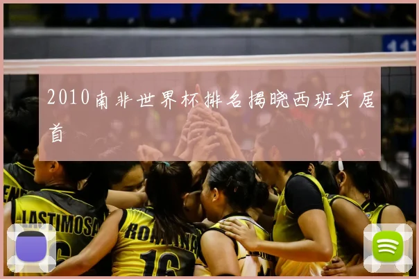 2010南非世界杯排名揭晓西班牙居首